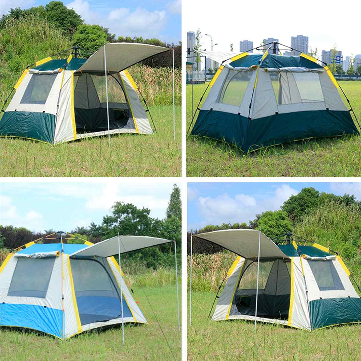 Cheap Goat Tents Camping tent Open beach tents outdoor camping 6 7 Person Windbreak Dual Layer Waterproof barraca de acampamento tente de camping Tents 